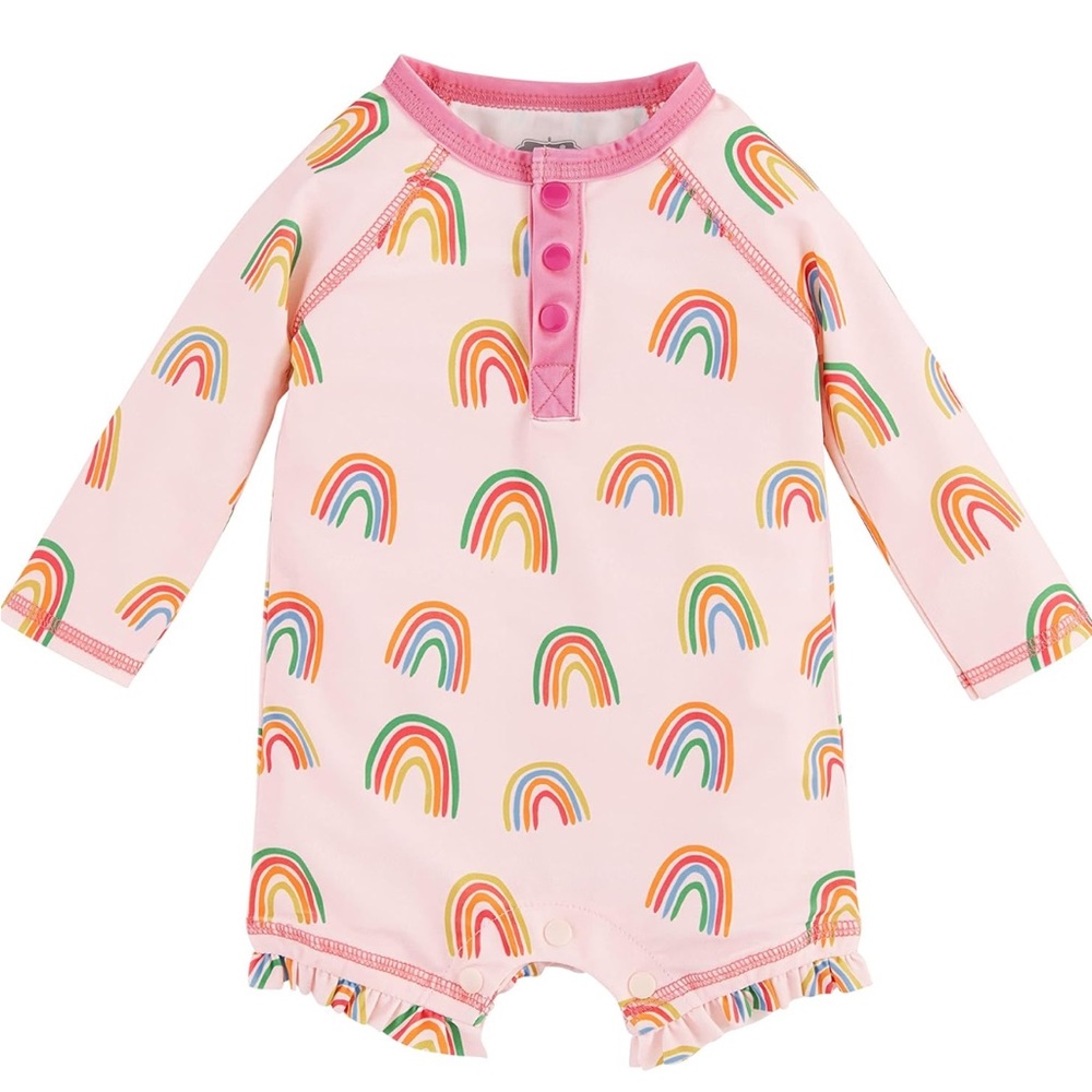 Mud Pie 3-6 month Rainbow Rashguard Bathing Suit